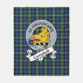 Couverture Polaire Campbell Argyll Ancien Clan Badge Tartan Plaid (Devant)