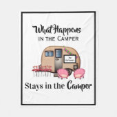 Couverture Polaire Camper/Flamant rose personnalisé (Devant)