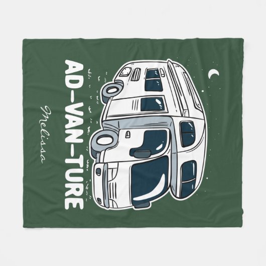 Couverture Polaire Camper Van Camping Gag d'aventure (Devant (Horizontal))