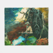 Couverture Polaire Campfire Mountain Man Adirondacks Winslow Homer (Devant (Horizontal))