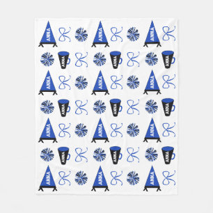 Couverture Polaire Camping de cheer bleu et noir Pom-Pom de cheerlead