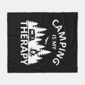 Couverture Polaire Camping est ma thérapie drôle slogan de camper (Devant (Horizontal))