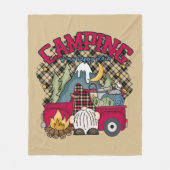 Couverture Polaire camping mignon endroit heureux gnome (Devant)