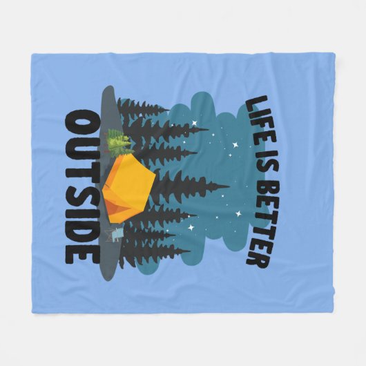 Couverture Polaire Camping Outdoor Lover (Devant (Horizontal))