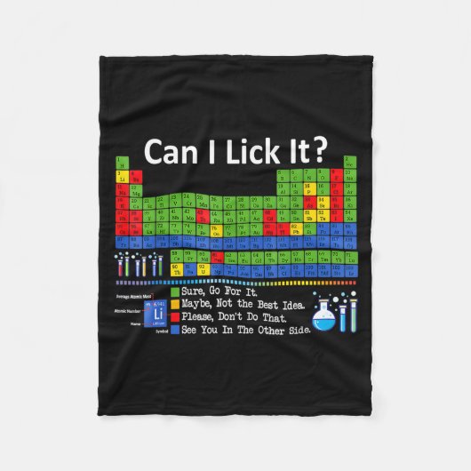 Couverture Polaire Can I Lick It Periodic Table Chart Science Teacher (Devant)