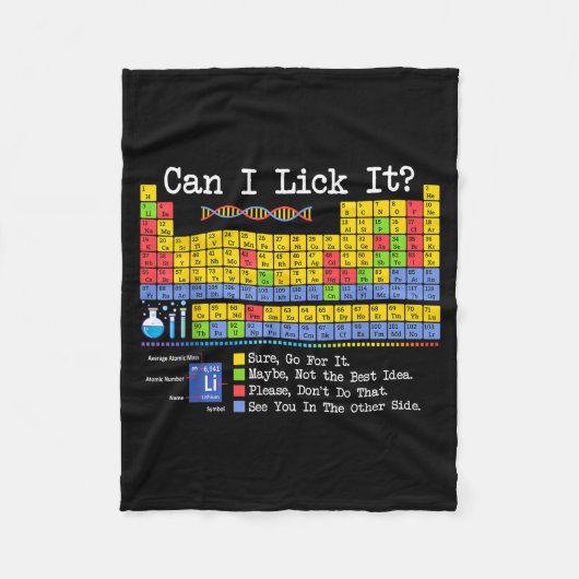 Couverture Polaire Can I Lick It Periodic Table Funny Science Teacher (Devant)