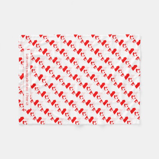 Couverture Polaire CANADA COUVERTS D'AMOUR Écriture chrétienne (Devant (Horizontal))