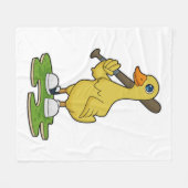 Couverture Polaire Canard au baseball avec batte de baseball (Devant (Horizontal))