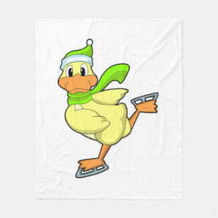 Couverture Polaire Canard au patinage sur glace avec patins sur glace