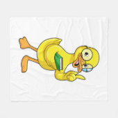 Couverture Polaire Canard comme enseignant avec livre et lunettes (Devant (Horizontal))