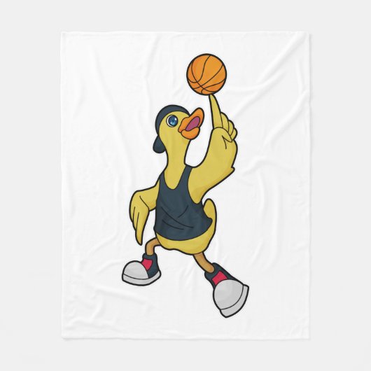 Couverture Polaire Canard comme joueur de basketball avec basket-ball (Devant)