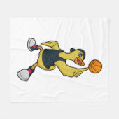 Couverture Polaire Canard comme joueur de basketball avec basket-ball (Devant (Horizontal))