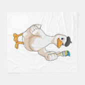 Couverture Polaire Canard comme peintre avec pinceau (Devant (Horizontal))