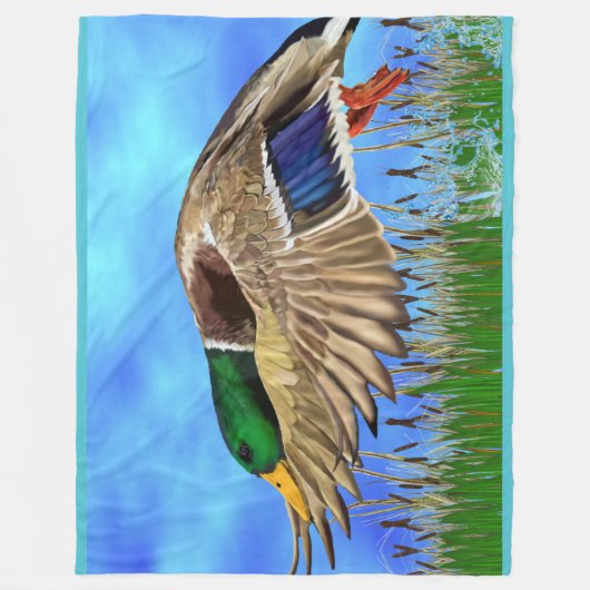 Couverture Polaire Canard de Mallard en vol (Devant)