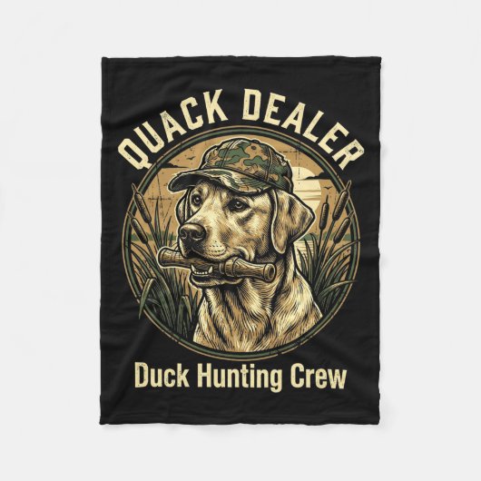Couverture Polaire Canard drôle de chasse de canard Labrador Retrieve (Devant)