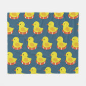Couverture Polaire Canard en caoutchouc jaune, mignon, motif sans sou (Devant (Horizontal))