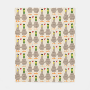 Couverture Polaire Canards Amoureux Mignons Motif   Canards Se Tenant
