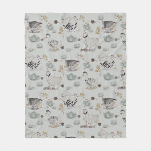 Couverture Polaire Canards de Haute Couture et poulets bébé (Devant)