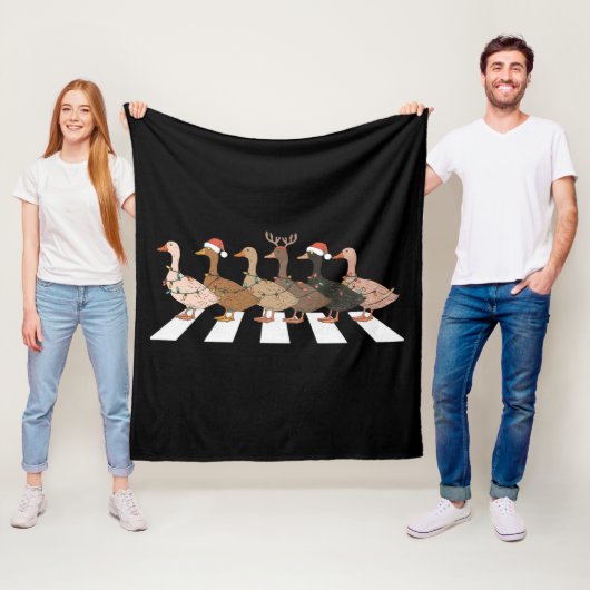 Couverture Polaire Canards de Noël Animaux amusants Jours de Noël Amo (En situation)