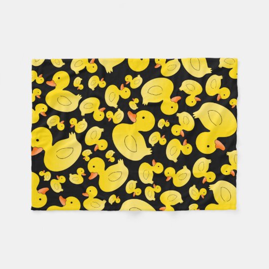 Couverture Polaire Canards en caoutchouc noirs mignons (Devant (Horizontal))