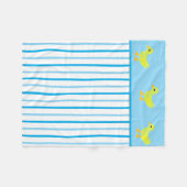 Couverture Polaire Canards jaunes mignons Bleu clair Bleu Blancs (Devant (Horizontal))