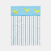 Couverture Polaire Canards jaunes mignons Bleu clair Bleu Blancs (Devant)