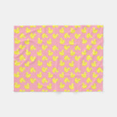 Couverture Polaire Canards jaunes sur rose  (Devant (Horizontal))