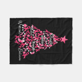 Couverture Polaire Cancer Arbre de Noël Pink Ribbon Sensibilisation à (Devant (Horizontal))