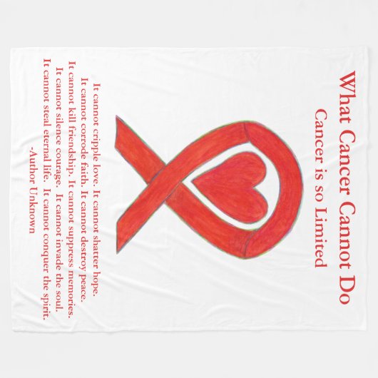 Couverture Polaire Cancer du Sang Rouge Sensibilisation Ruban Couvert (Devant (Horizontal))