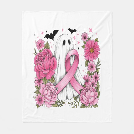 Couverture Polaire Cancer du sein Halloween Ghost Boho (Devant)