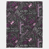 Couverture Polaire Cancer du sein Sensibilisation Mot Cloud ID261 (Devant)