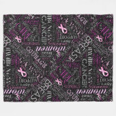 Couverture Polaire Cancer du sein Sensibilisation Mot Cloud ID261 (Devant (Horizontal))