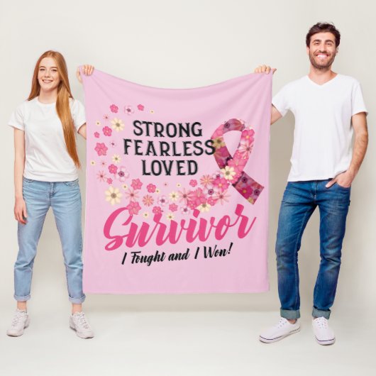 Couverture Polaire Cancer du sein Survivant Forte sans peur aimée (En situation)