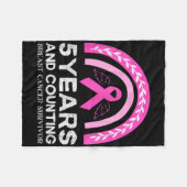 Couverture Polaire Cancer du sein Survivant Teil 5 ans Cancer Sans Pi (Devant (Horizontal))