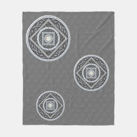 Couverture Polaire Cancer Mandala Fleece Blanche (Devant)