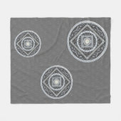 Couverture Polaire Cancer Mandala Fleece Blanche (Devant (Horizontal))