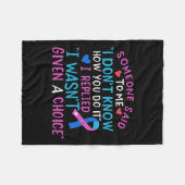 Couverture Polaire Cancer Sensibilisation Ruban bleu rose Turquoise C (Devant (Horizontal))