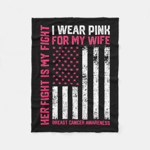 Couverture Polaire Cancer Son Combat Est Mon Combat Je Porte Rose Fem