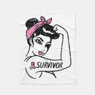 Couverture Polaire Cancer Survivante Rosie Riveter Sensibilisation ro