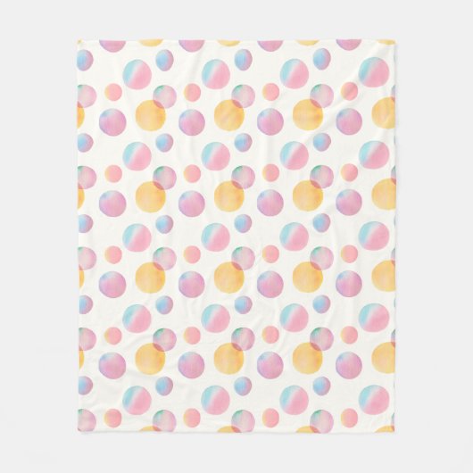 Couverture Polaire Candy Bubbles Cosy Fleece Blanche (Devant)