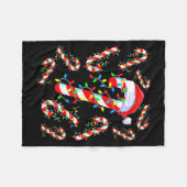 Couverture Polaire Candy Cane Crew Red And White Santa Funny Christma (Devant (Horizontal))