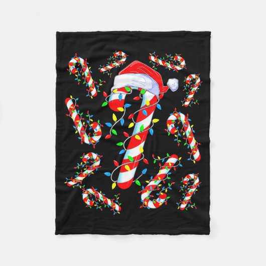 Couverture Polaire Candy Cane Crew Red And White Santa Funny Christma (Devant)