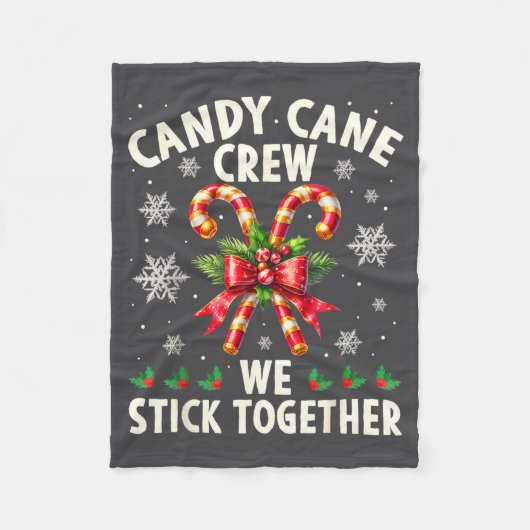 Couverture Polaire Candy Cane Crew We Stick Together Christmas Costum (Devant)