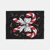 Couverture Polaire Candy Cane Merry And Bright Red And White Candy Co (Devant (Horizontal))