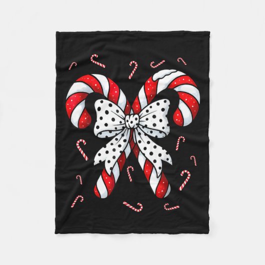 Couverture Polaire Candy Cane Merry And Bright Red And White Candy Co (Devant)