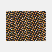 Couverture Polaire Candy Corn Halloween noir et orange (Devant (Horizontal))