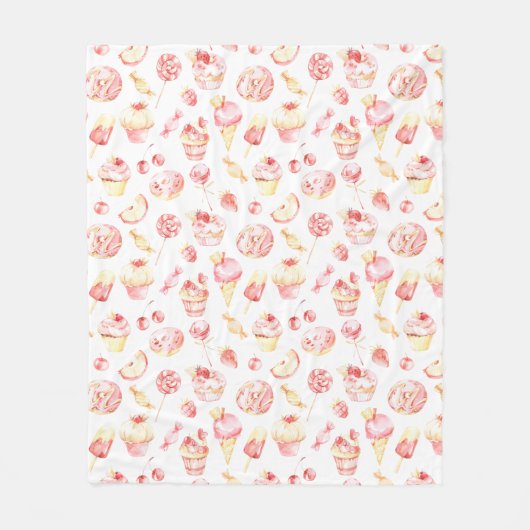 Couverture Polaire Candy rose Motif Blanche polaire (Devant)