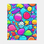 Couverture Polaire Candyland abstrait vibrant (Devant)