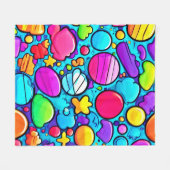 Couverture Polaire Candyland abstrait vibrant (Devant (Horizontal))