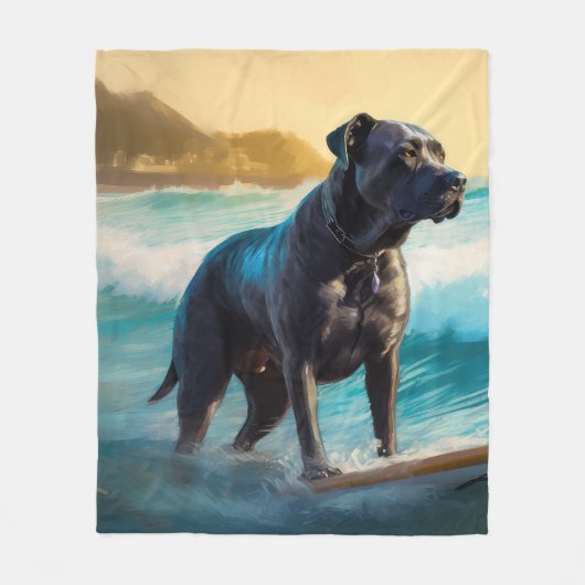 Couverture Polaire Cane Corso Beach Surf Peinture (Devant)